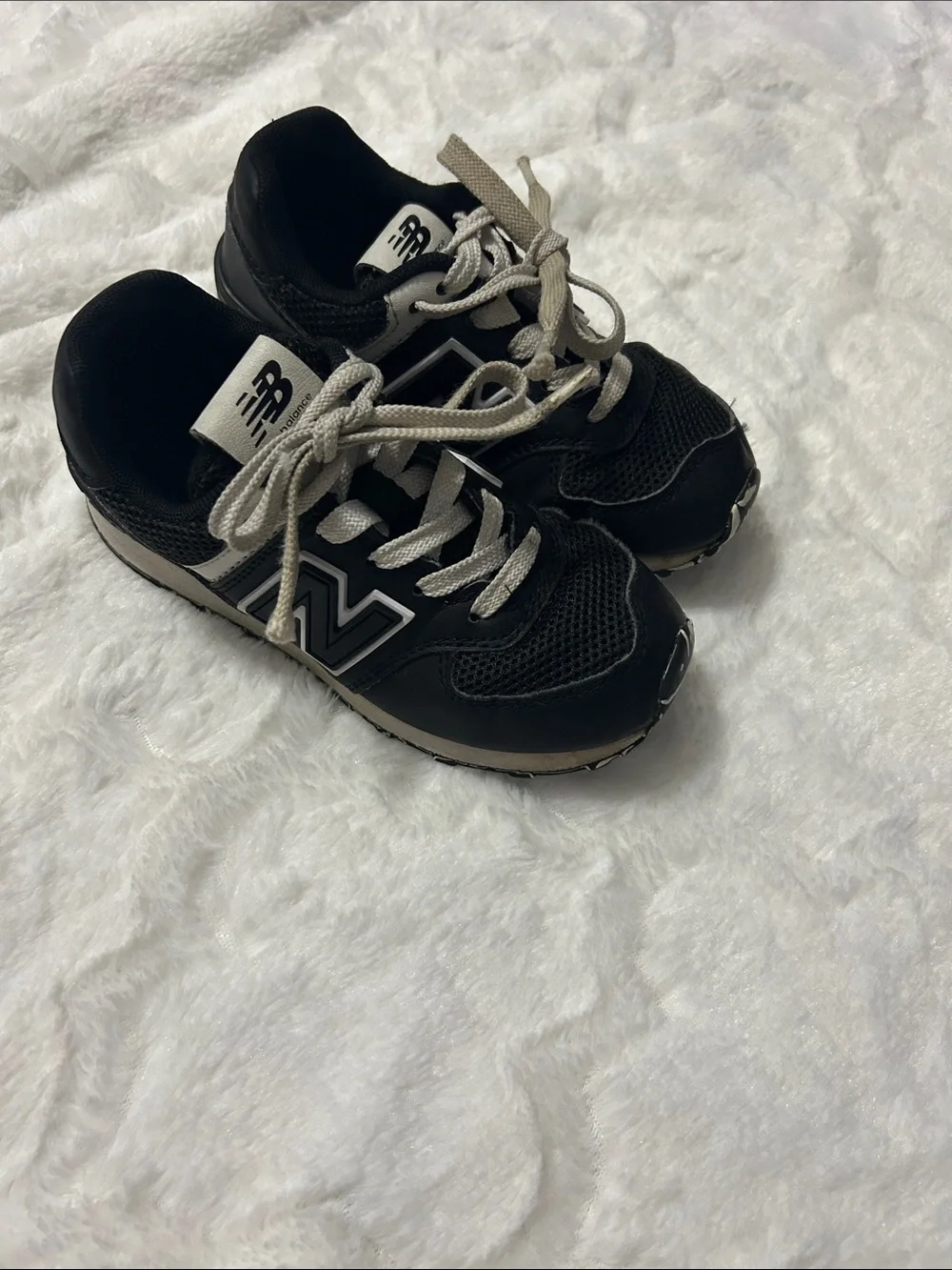 New Balance Kids Black and White Athletic Sneakers
